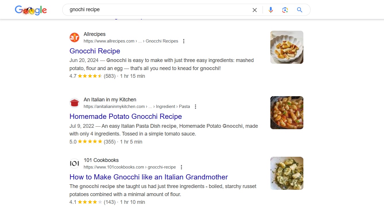 Rich results example