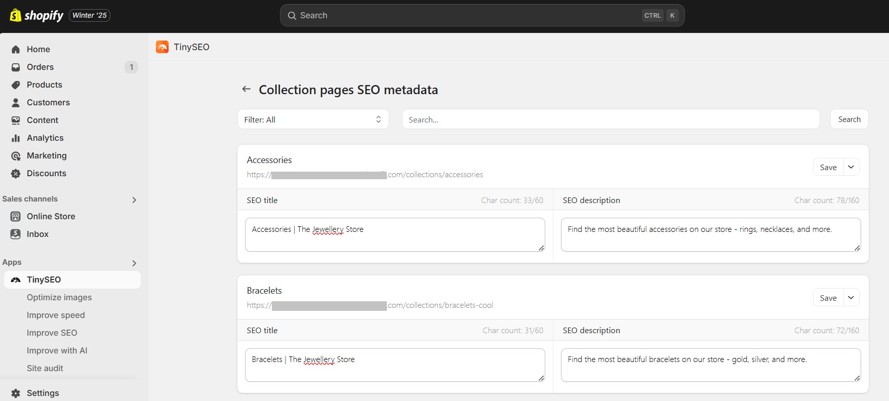 Bulk edit metadata using TinyIMG
