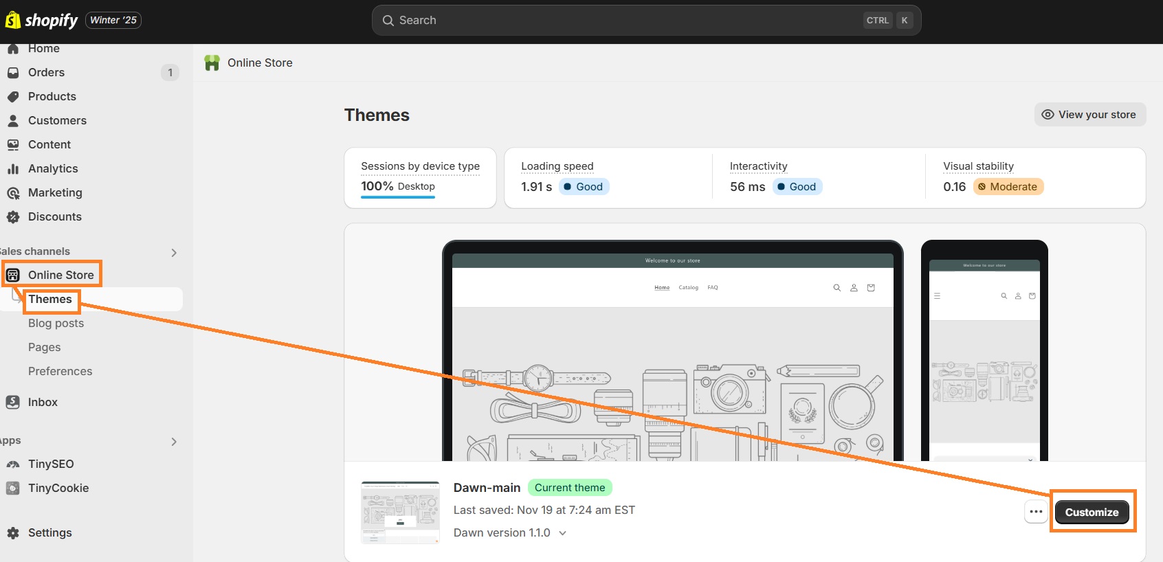Customize Shopify theme