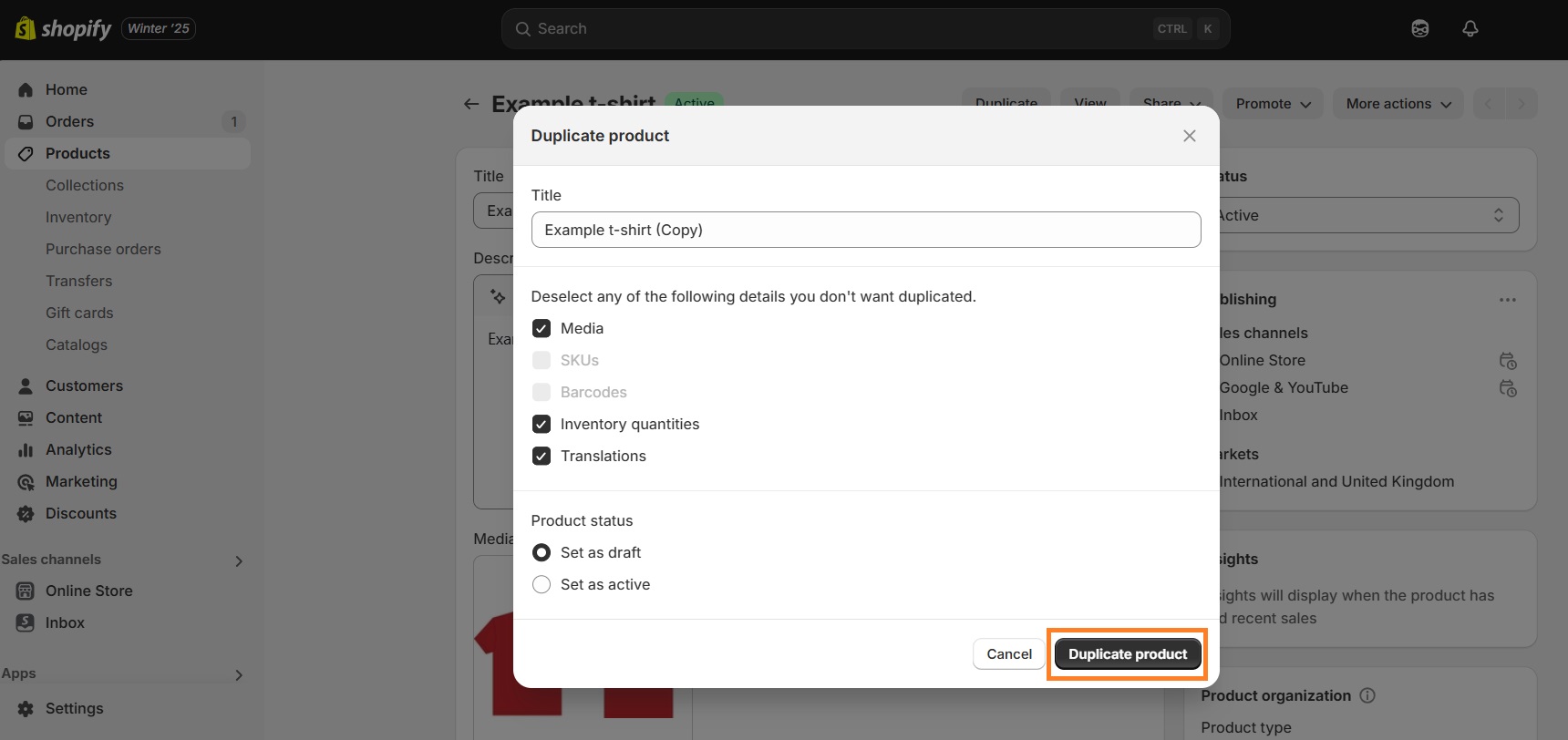 Hit Duplicate on Shopify again