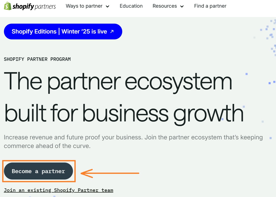 Become a Shopify partner