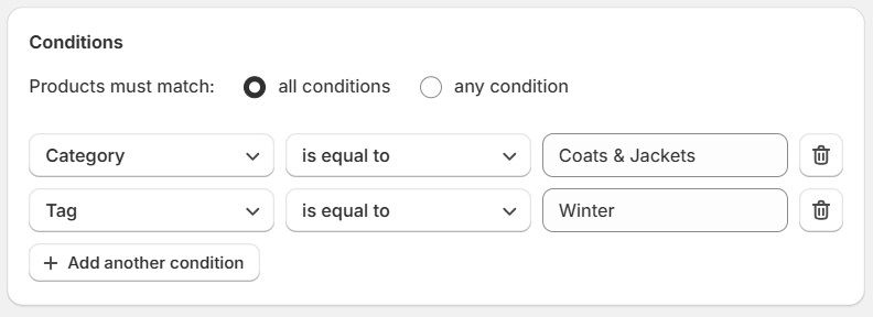 Multiple conditions for collections