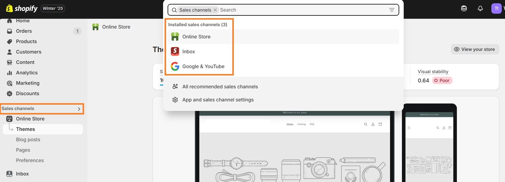Shopify sales channels