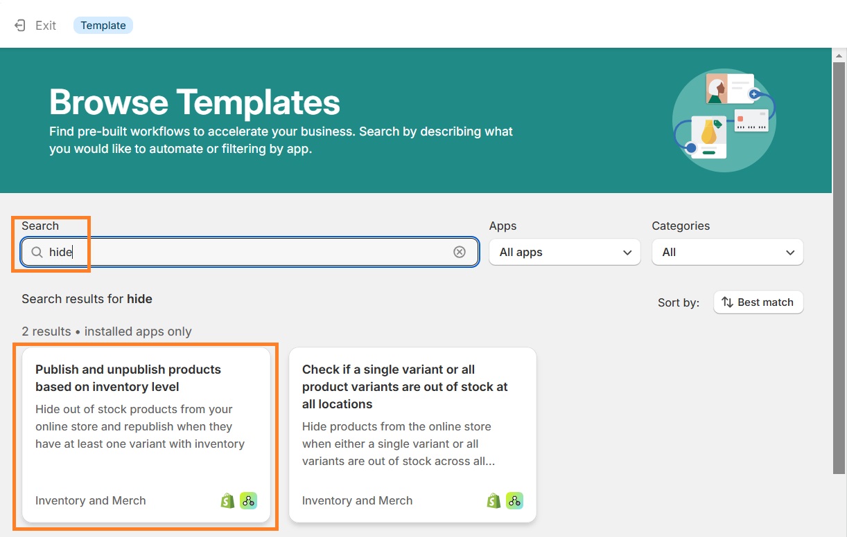 Shopify flow templates