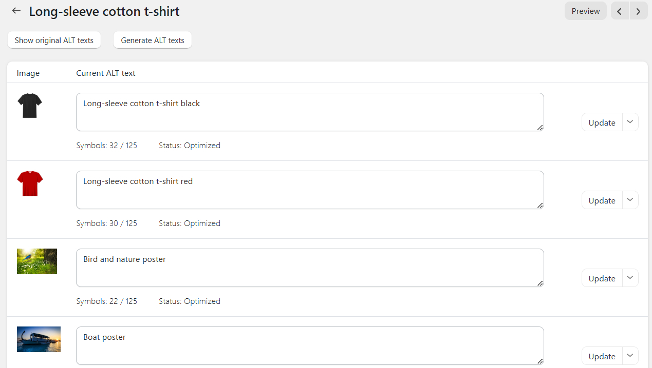 TinyIMG alt text bulk editing