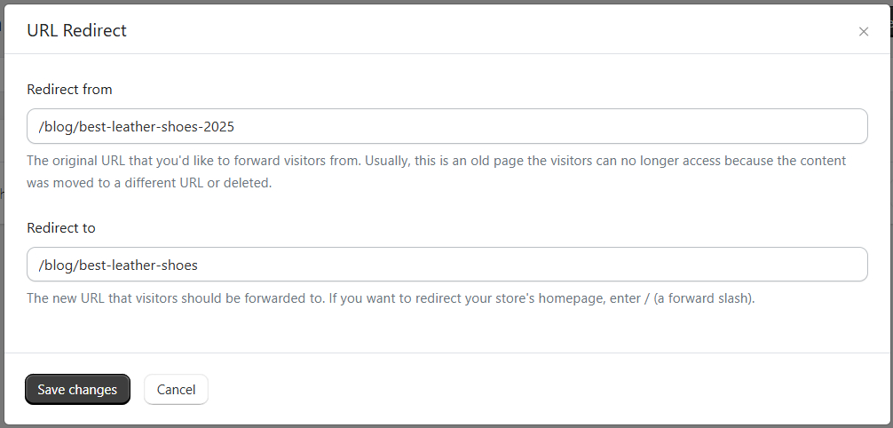 URL redirect instructions for TinyIMG