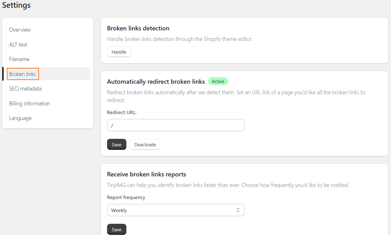 Automatic broken link redirecting