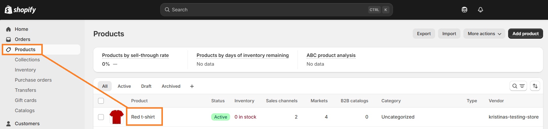 Shopify product section