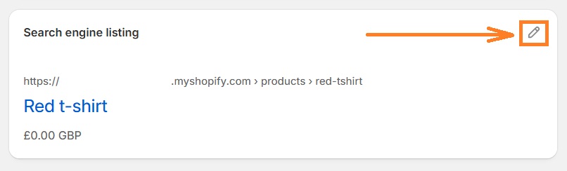 Edit search engine listing on Shopify
