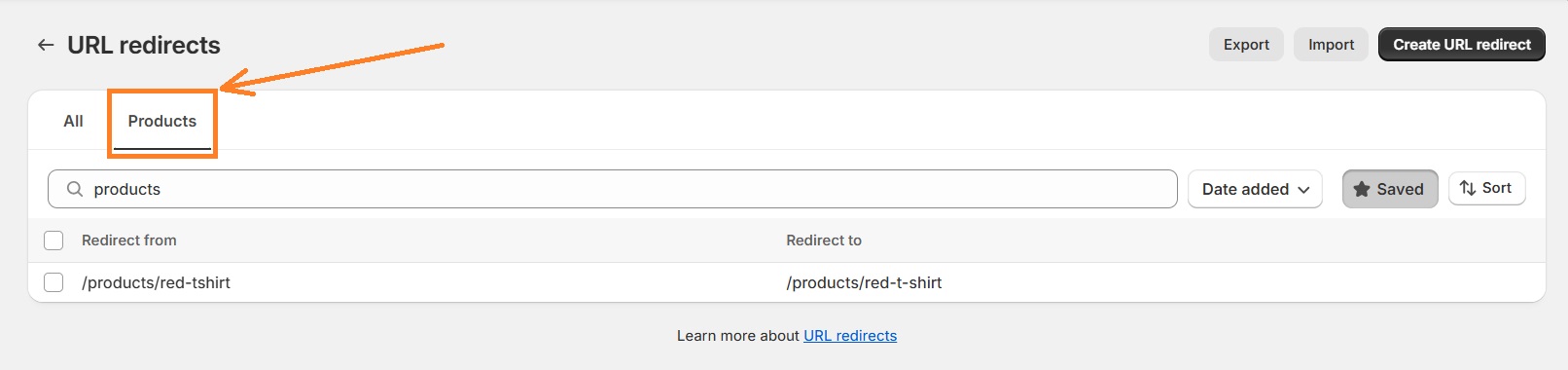 Redirect filters on Shopify