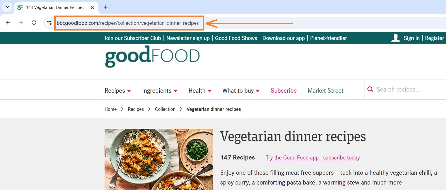 URL structure example