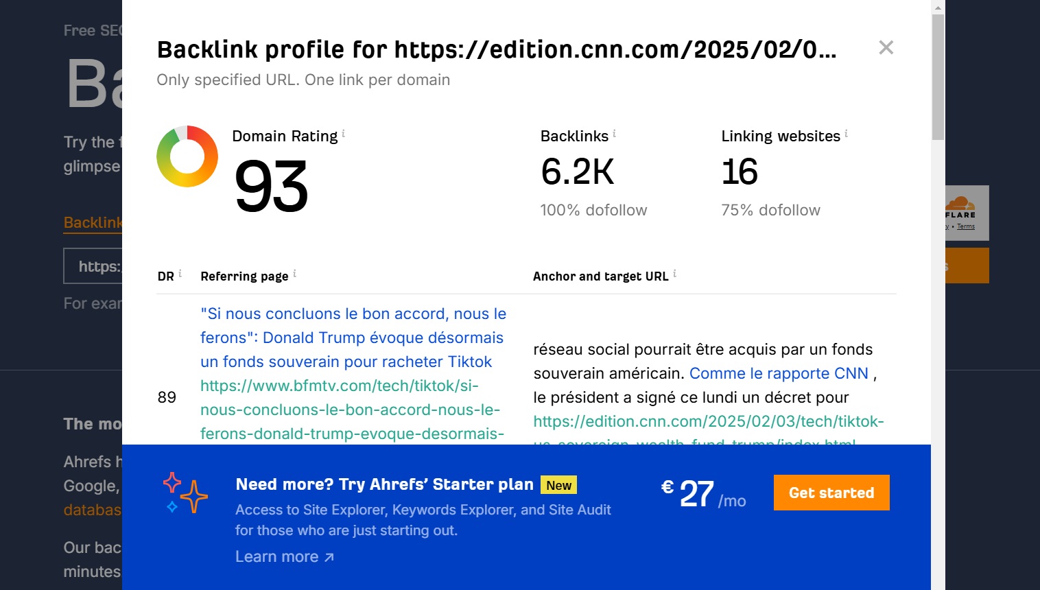 Ahrefs backlink checker tool