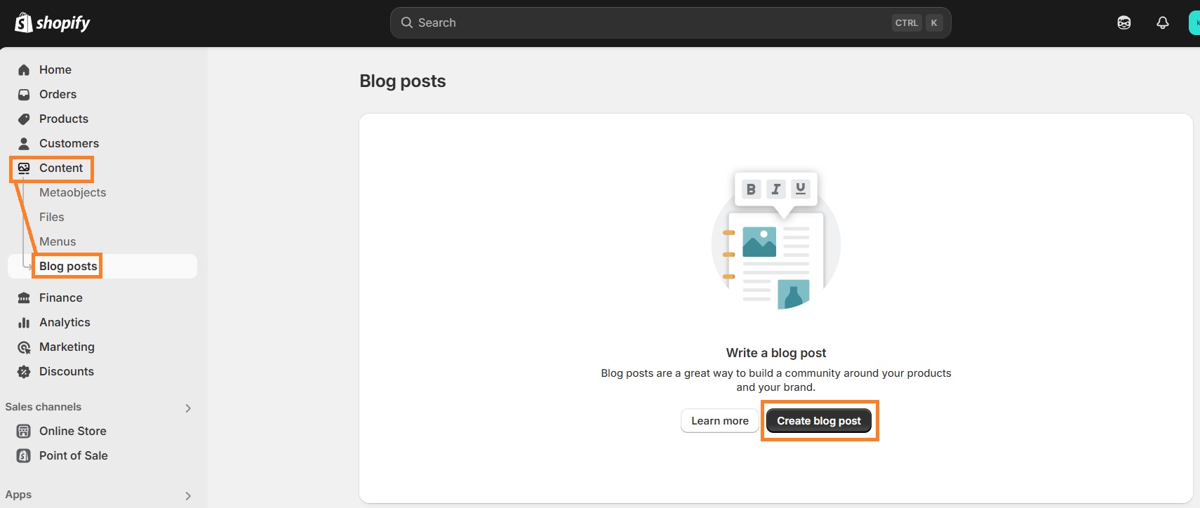 How to create your first blog post on Shopify