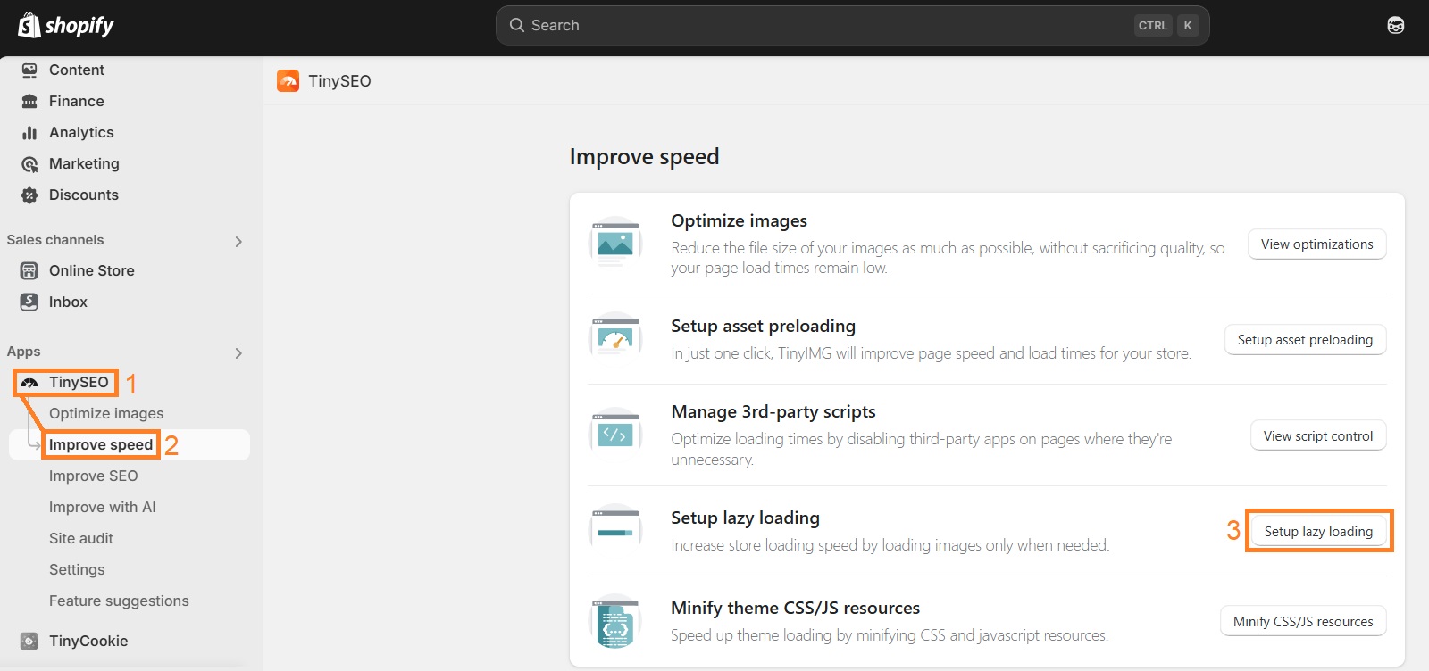 TinyIMG lazy loading setup