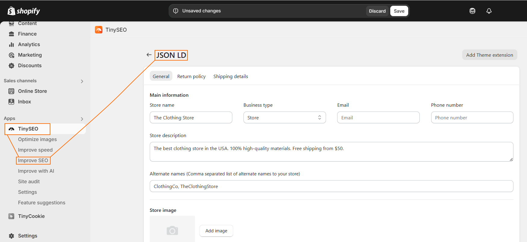 JSON-LD feature on TinyIMG