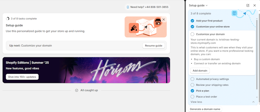 Shopify setup process