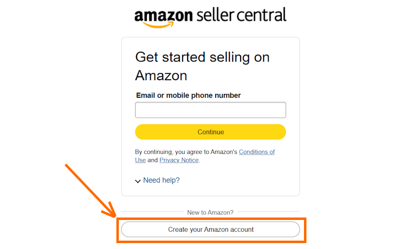 Amazon Professional seller account sign up
