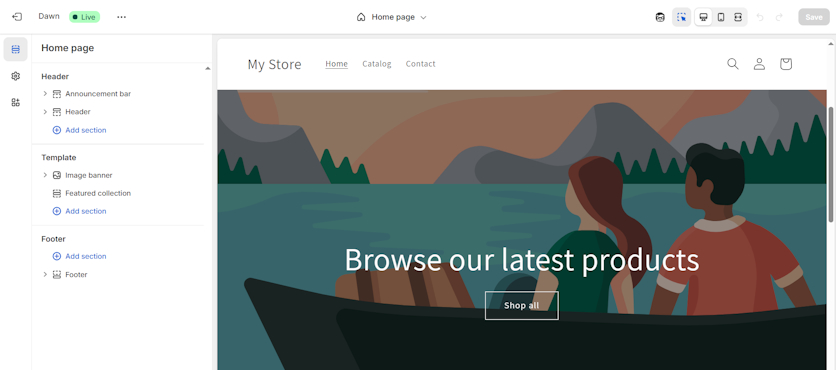 Shopify website builder