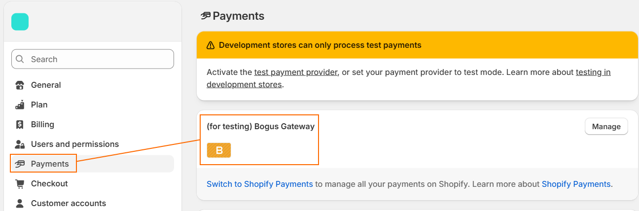 Place test order on Shopify