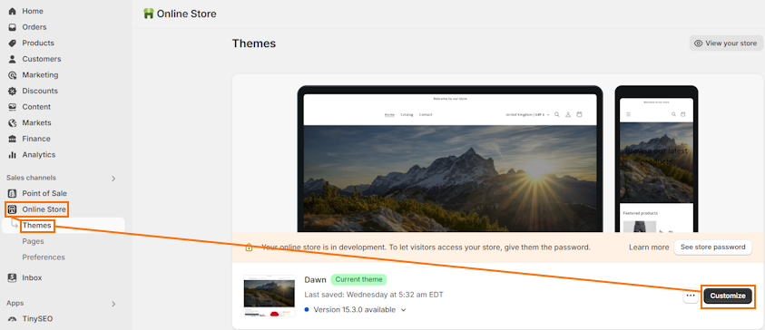 Shopify theme customization