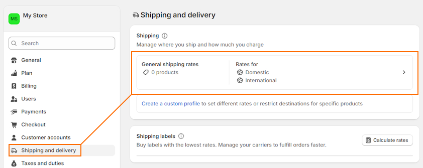 Configure Shipping in Shopify