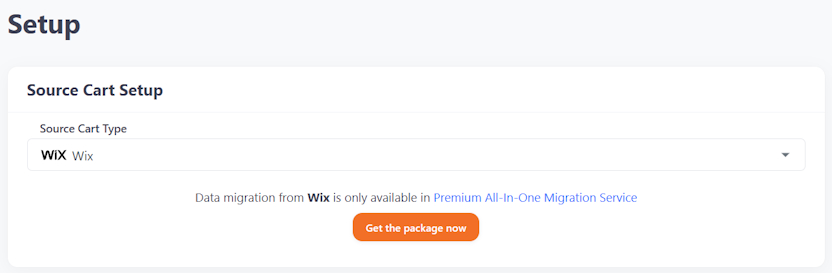 Source cart setup Wix