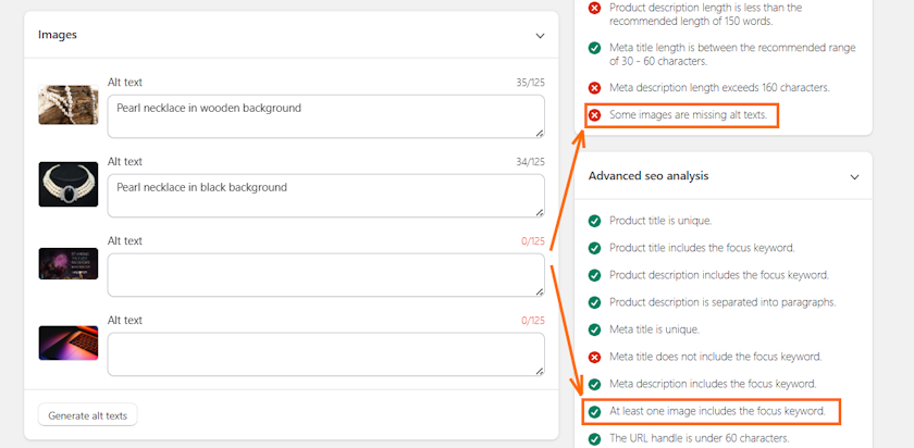 TinyIMG image alt text SEO analysis