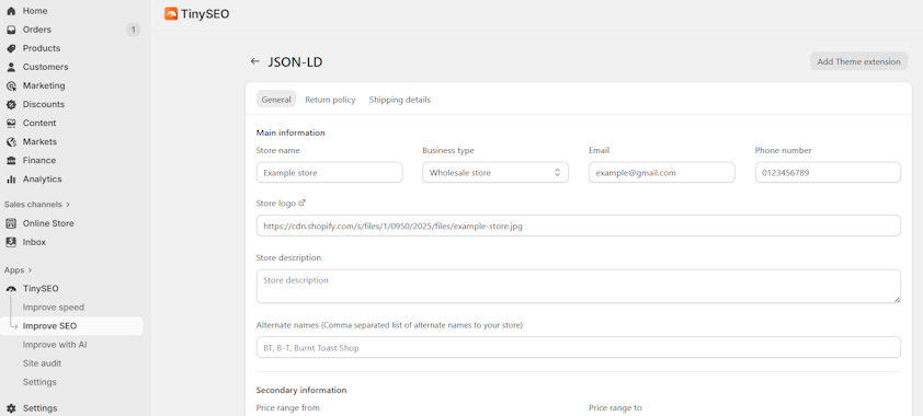 TinyIMG JSON-LD feature