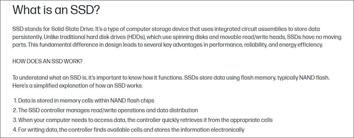 Direct answer and clear structure example