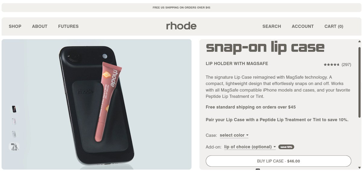 Traditional eCommerce product page