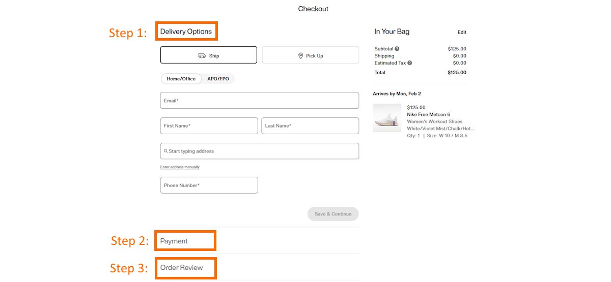 Checkout progress indicators