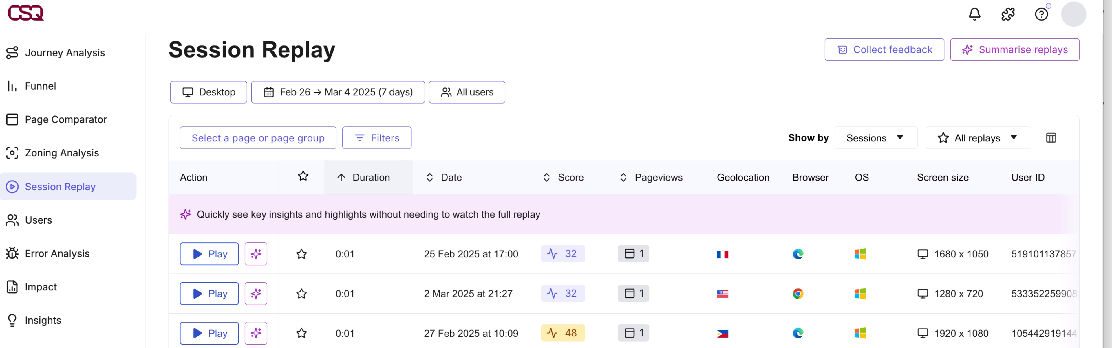 How to play sessions on Hotjar