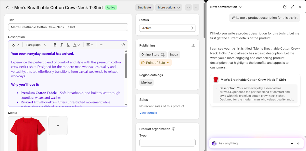 Shopify Sidekick product description