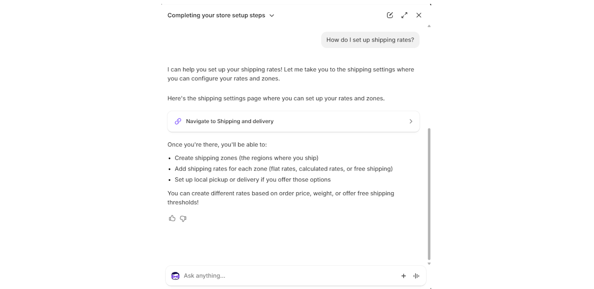 Shopify Sidekick setup support