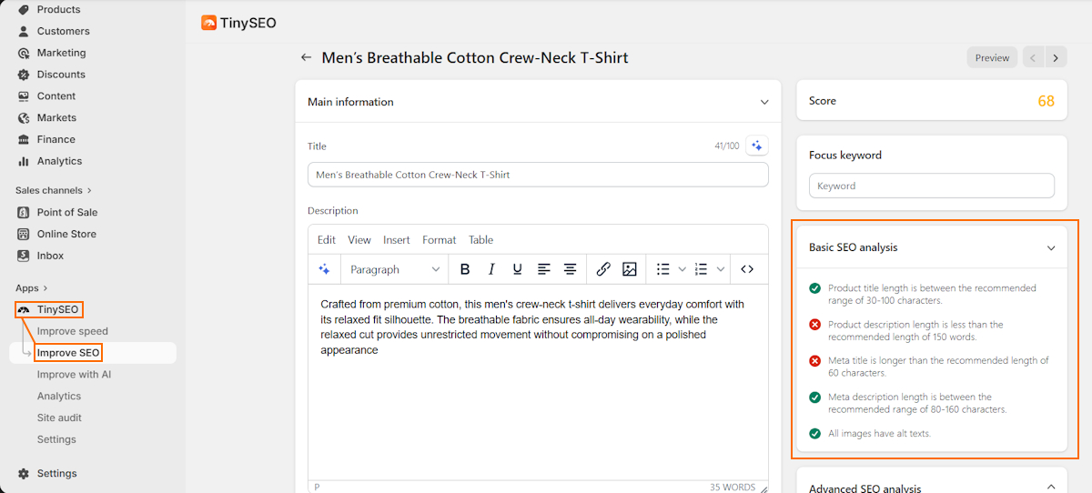 TinyIMG Page SEO audits