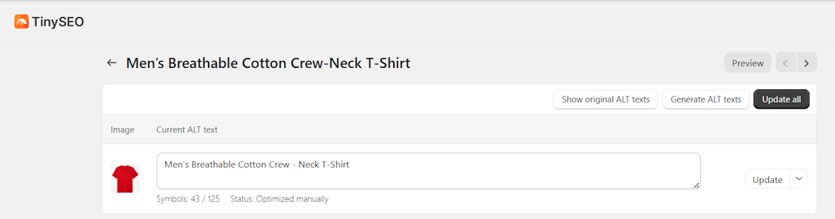 TinyIMG alt text bulk edits