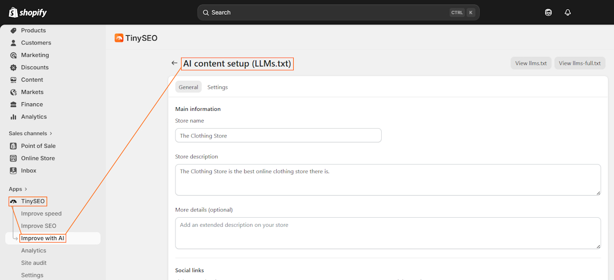 TinyIMG LLMs.txt file generation