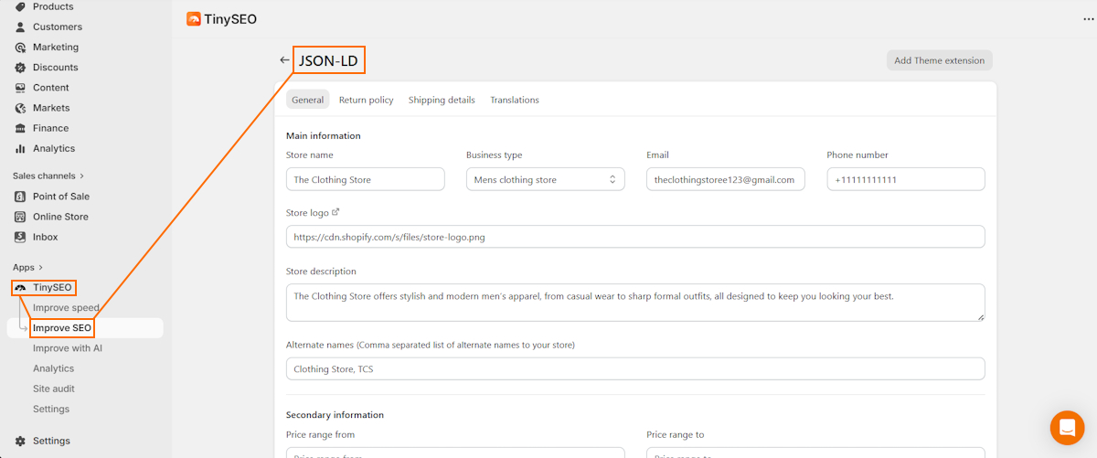 TinyIMG JSON-LD feature