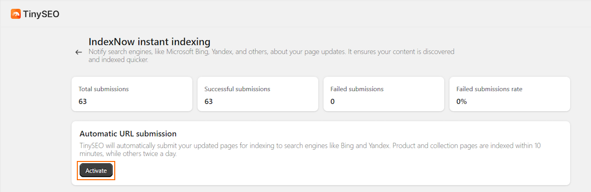 Enable TinyIMG instant indexing
