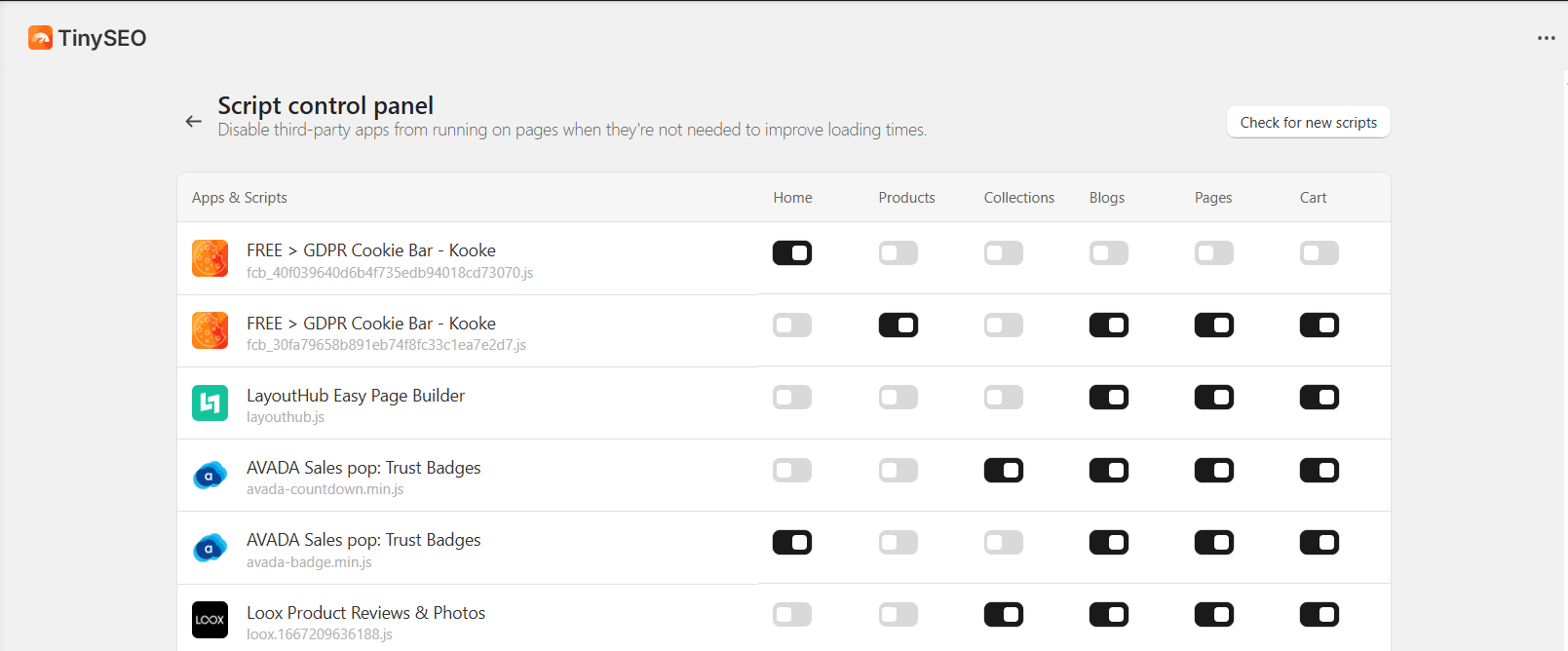 Manage third-party scripts with TinyIMG
