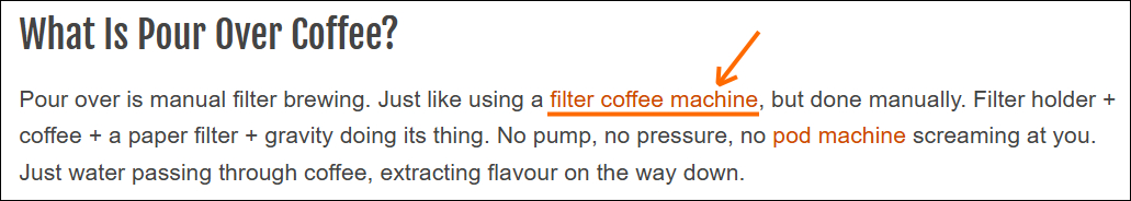 Example of internal linking