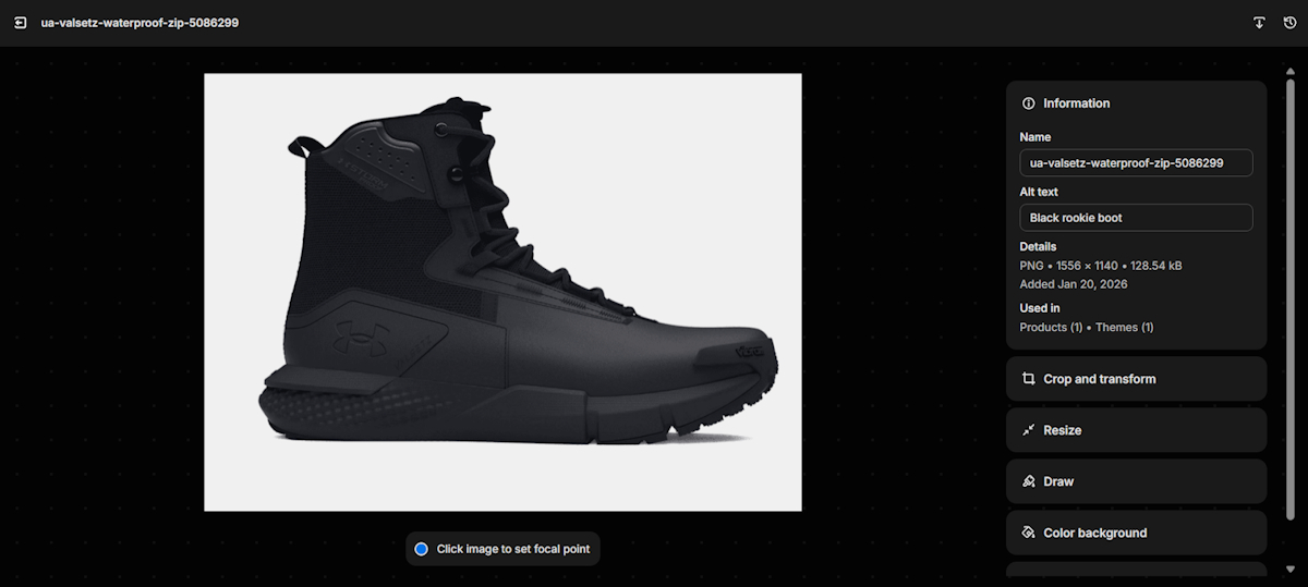 Shopify image details