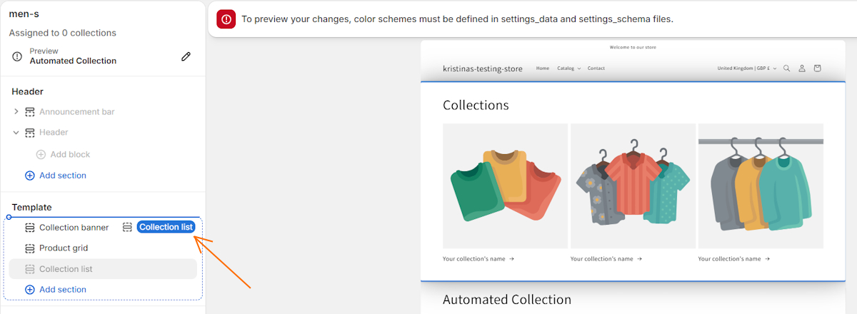 Reorder template elements on Shopify