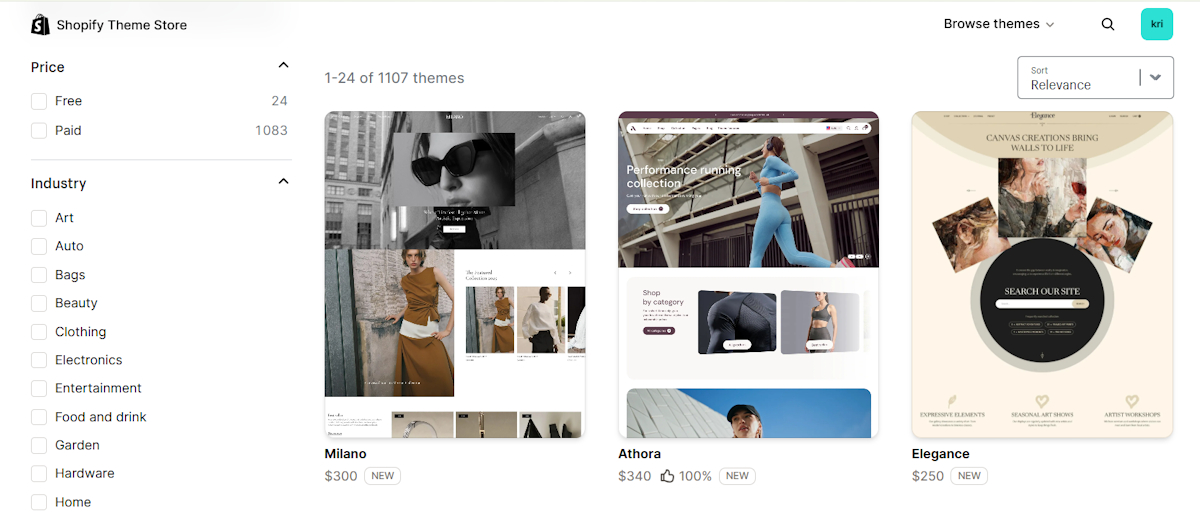 Shopify Theme store