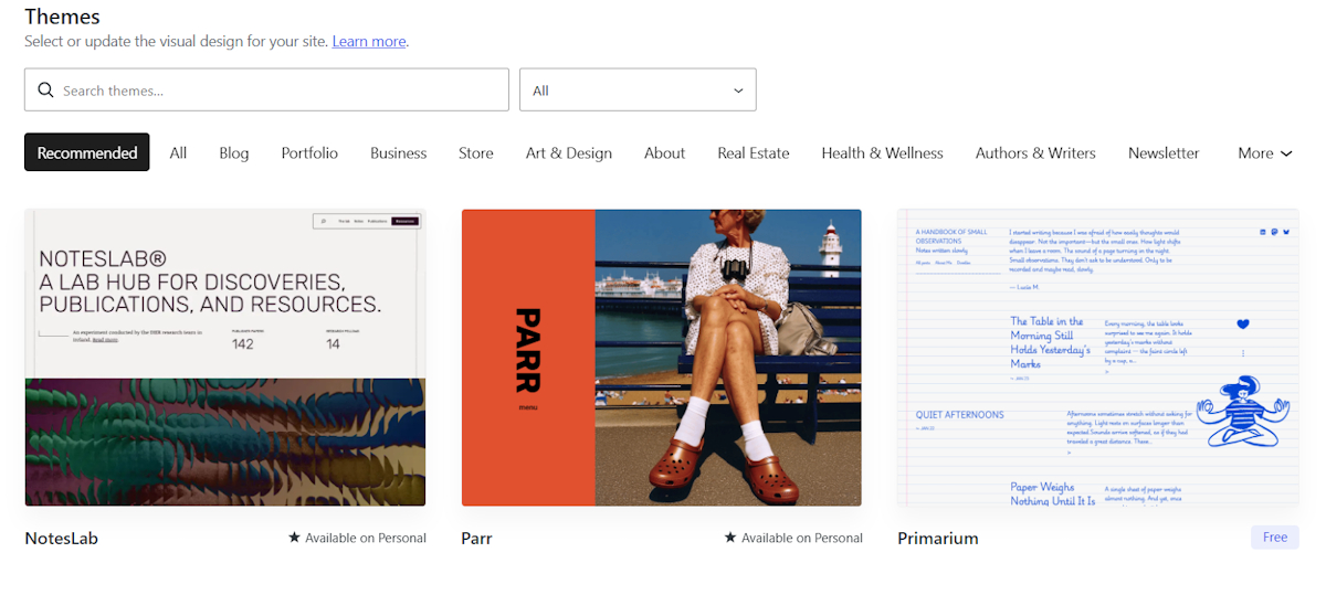 WordPress theme store