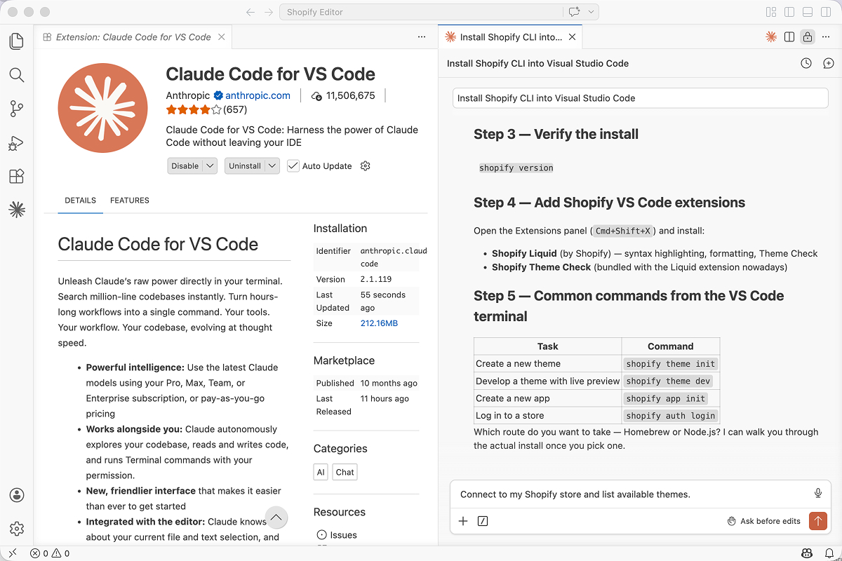 Claude and Shopify connect