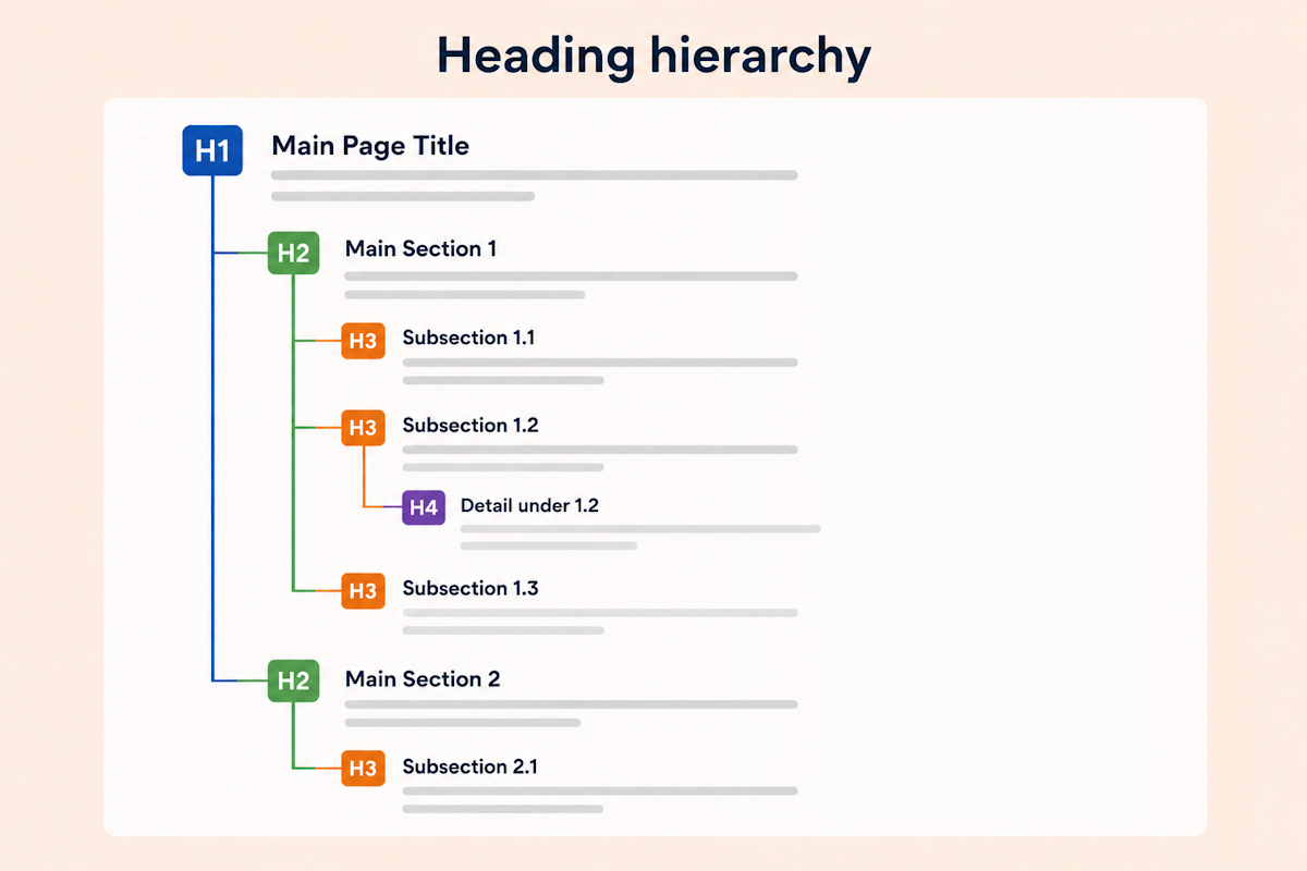 Heading hierarchy example