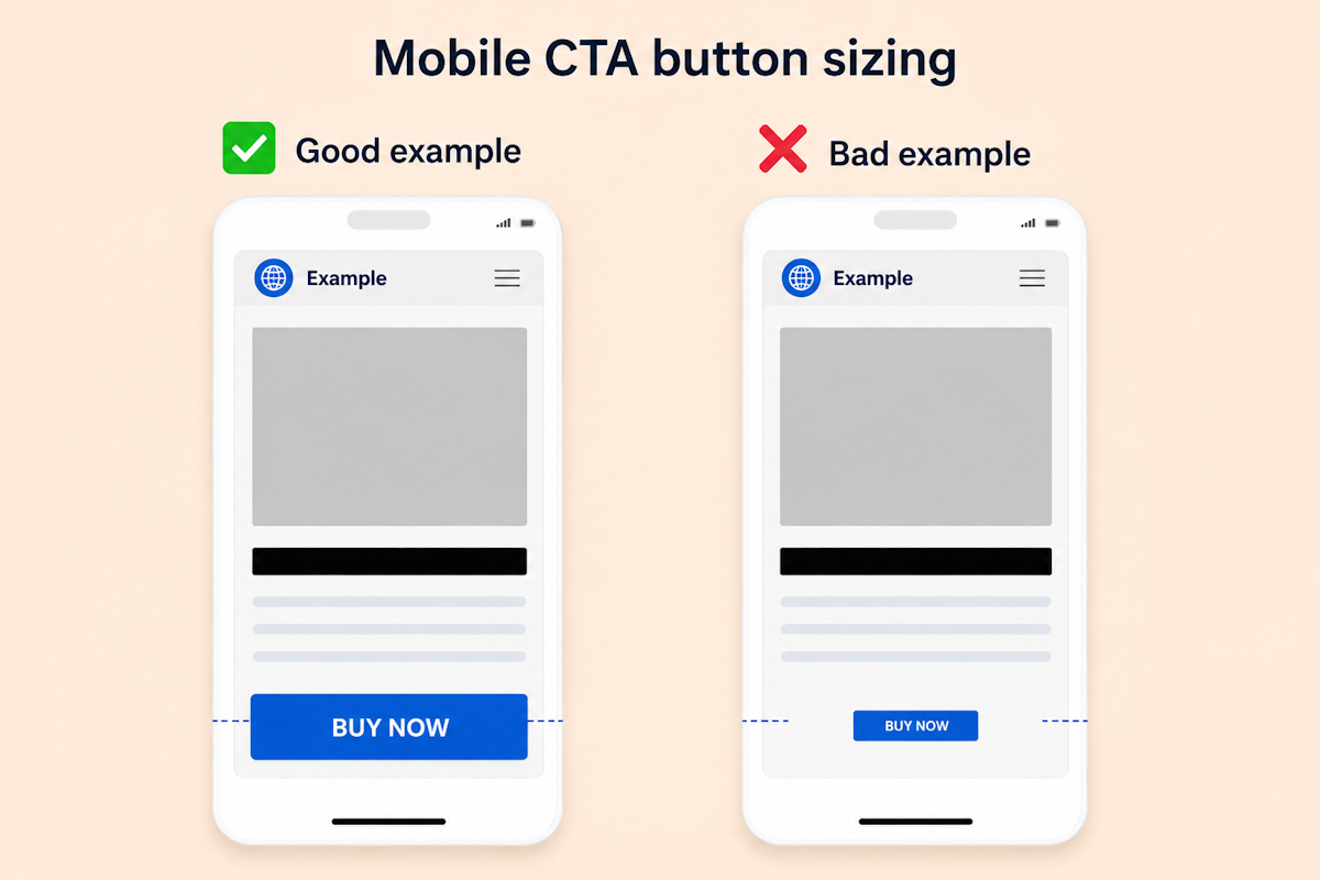 Mobile cta button examples