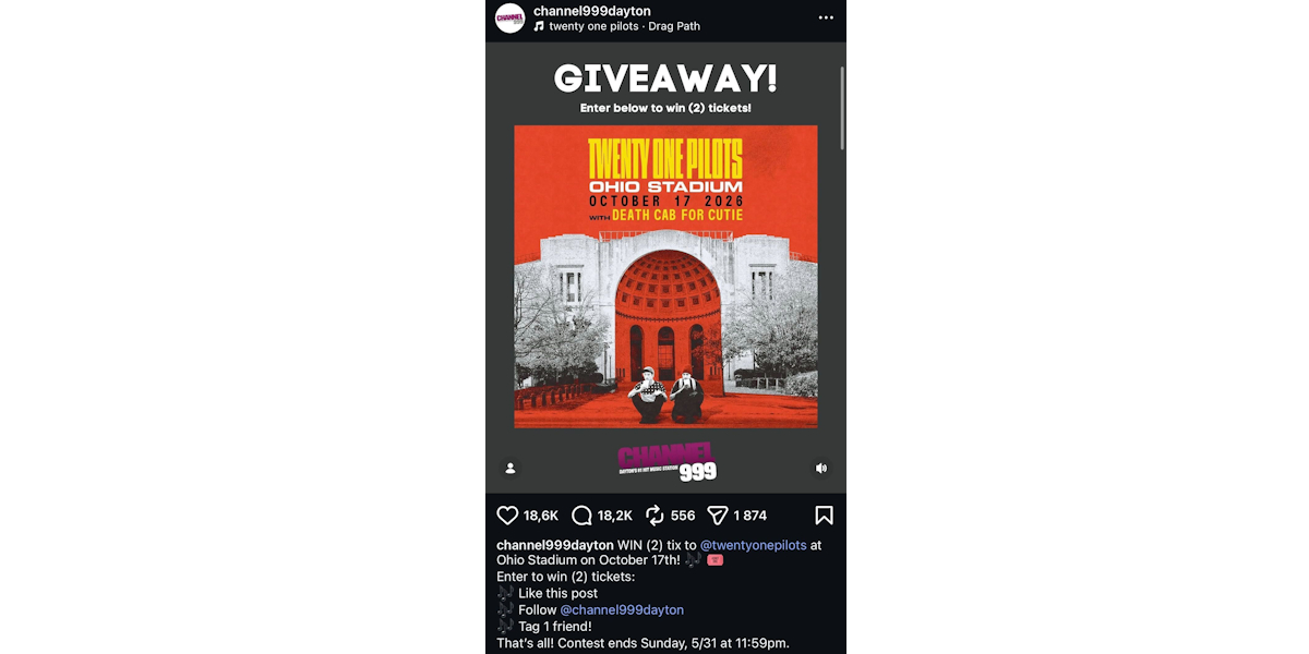 Instagram contest example