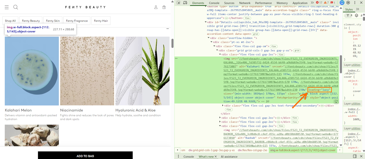 How to check if lazy loading is enabled
